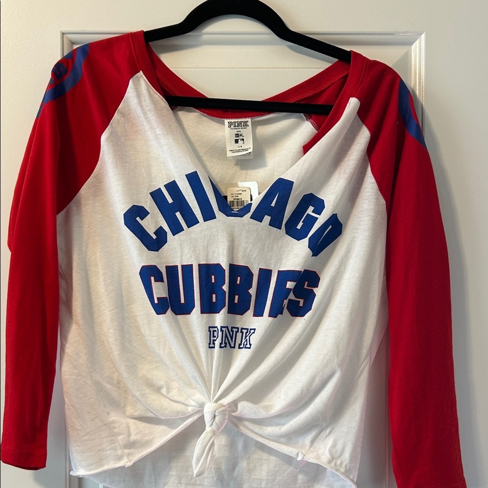 Chicago Cubbies Red and White Long Sleeve Top